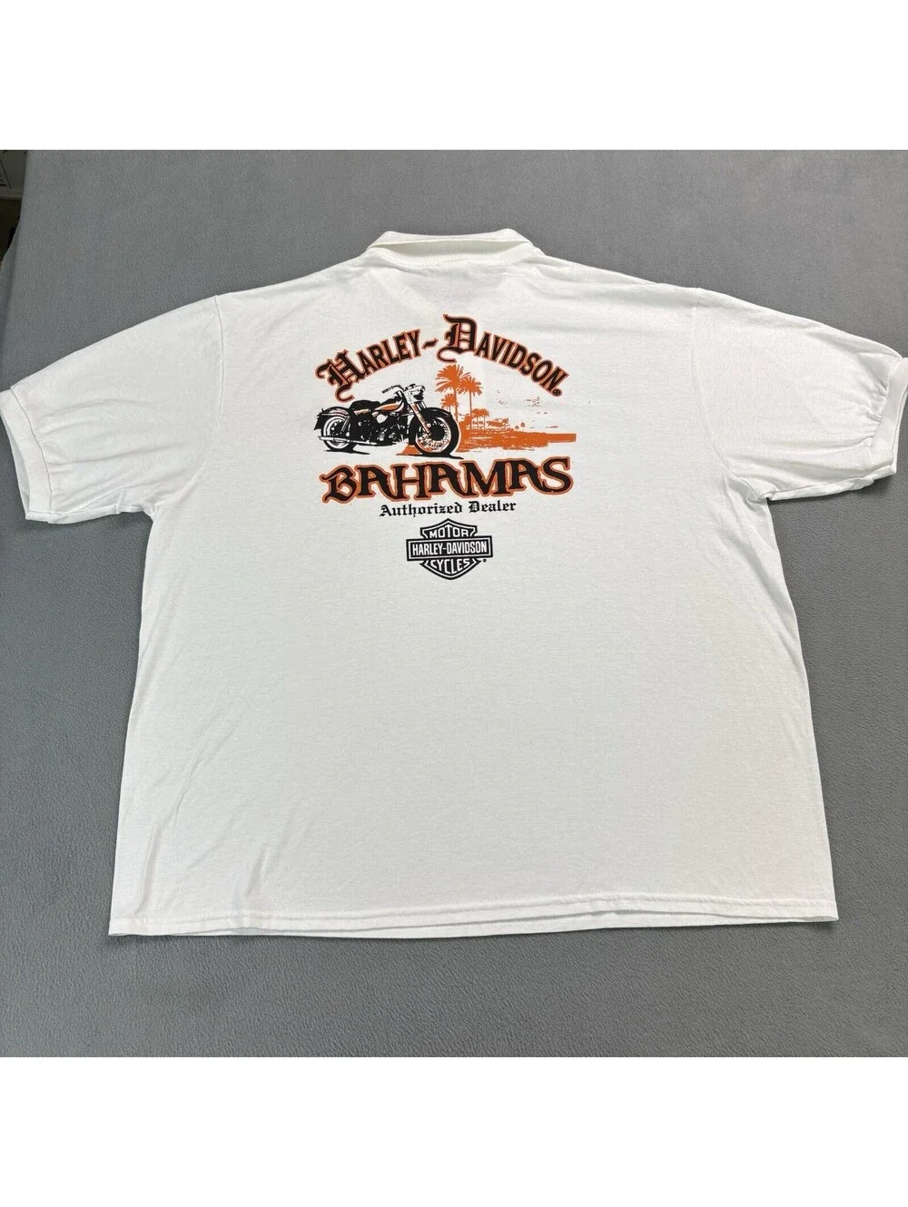 Harley Davidson Motorcycles Bahamas Polo T Shirt 2XL White New With Tags Flawed
